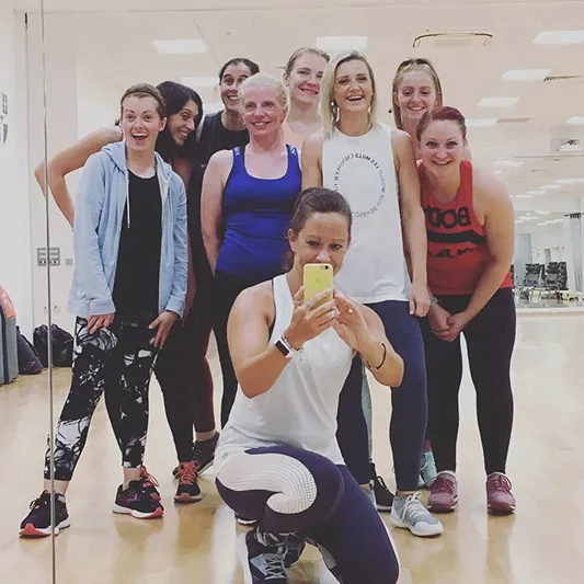 Les Mills Instructor Sarah Norman with her class